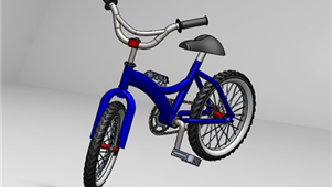 蓝色小孩自行车模型
