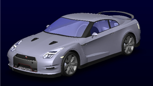 日产尼桑GTR跑车外观模型