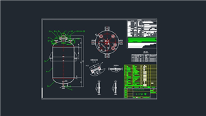 AutoCAD机械图纸0.3t油罐零件练习图