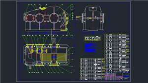 AutoCAD机械图带式输送机驱动装置练习图纸