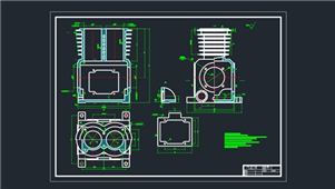 AutoCAD机械设备汽缸体左右端面钻孔组合机床设计图纸