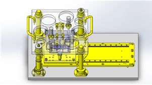 Solidworks孔槽深度检测夹具机械模型