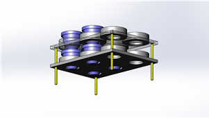 SolidWorks机械层叠夹具三维模型