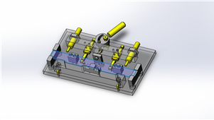SolidWorks电路板固定夹具三维模型