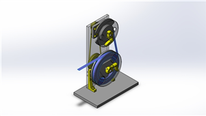 SolidWorks机械加工胶带卷绕式夹具三维模型