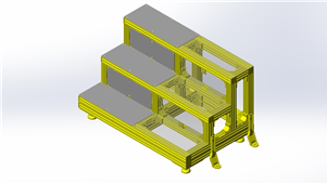 Solidworks机械设备铝框踏台三维模型