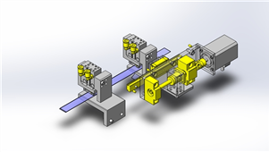 Solidworks机械设备胶带齿轮间搬运三维模型