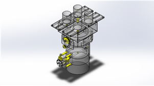 Solidworks机械设备排气管集合箱三维模型