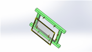 SolidWorks机械铝合金型材防尘门设备三维模型