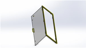 SolidWorks机械铝合金型材开闭门设备模型