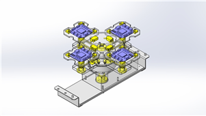 SolidWorks工件夹具旋转机构三维模型