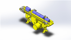 SolidWorks机械平皮带输送机设备模型