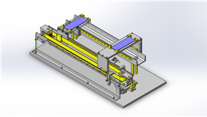 SolidWorks机械设备工件滑台穿梭传送三维模型