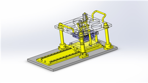 solidworks机械设备孔槽深度检测夹具三维模型