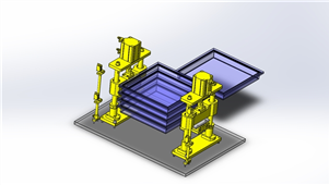 solidworks机械设备托盘堆积组件三维模型
