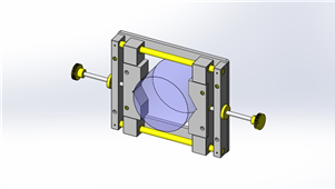 solidworks机械设备圆柱形工件支架三维模型
