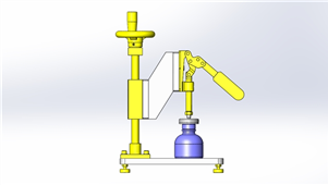 solidworks机械设备瓶盖插入夹具三维模型