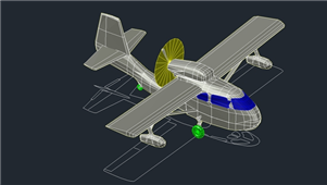 AutoCAD机械飞机模型图纸PLA0007