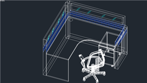 CAD屏风工作桌图纸8