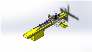 Solidworks机械设备垂直堆积工件切割机构机械模型