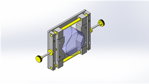 Solidworks机械圆柱形工件支架设备模型