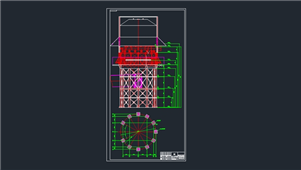 AutoCAD800吨预热器框架总装图纸