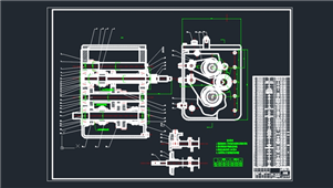 AutoCAD机械变速箱装配图纸