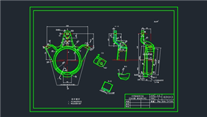 AutoCAD中间轴轴承支架零件图纸