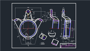 AutoCAD中间轴轴承支架毛坯图纸