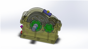 SolidWorks设计一级直齿圆柱齿轮减速器3D模型