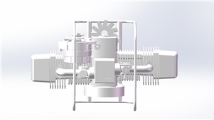 solidworks机械设备双缸发动机3D模型