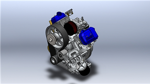 solidworks机械设备双缸发动机三维模型