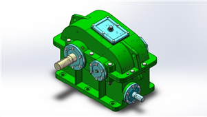 Solidworks机械设备普通蜗轮蜗杆变速箱3D模型