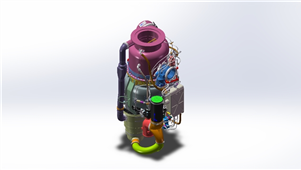 solidworks机械设备涡轮发动机3D模型