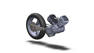 双缸摩托车发动机三维建模图纸 solidworks设计