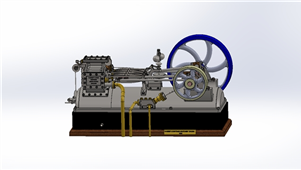 solidworks机械设备加勒特发动机3D模型