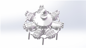 Solidworks机械设备缸星形发动机三维模型