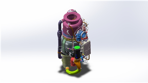 solidworks机械设备燃气涡轮发动机3D模型