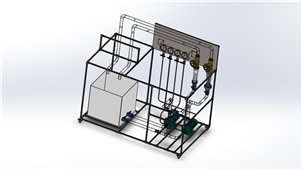 Solidworks机械设备泵联轴器工作台3D模型