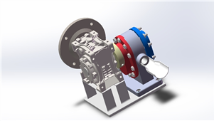 Solidworks机械设备带齿轮箱旋转泵3D模型