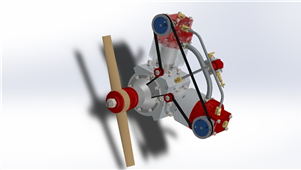 Solidworks机械设备四冲程航模活塞发动机3D模型