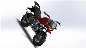 Solidworks机械摩托车赛车三维模型