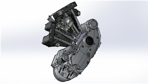 Solidworks机械设备哈雷摩托车发动机三维模型