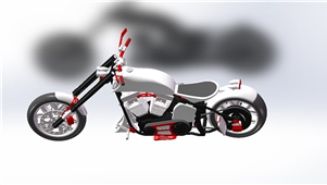 Solidworks机械设备摩托车赛车三维模型