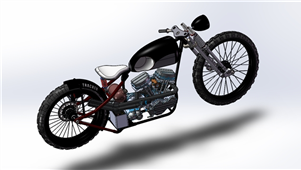 Solidworks机械三维新型摩托车三维模型