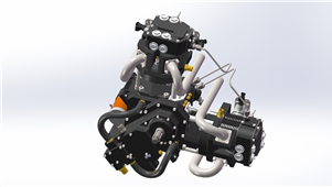Solidworks机械三维摩托车发动机三维模型