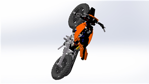 Solidworks机械三维摩托车乐高拼图三维模型