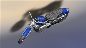Solidworks机械三维摩托车哈雷三维模型