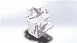 Solidworks机械设备V型双缸发动机三维模型