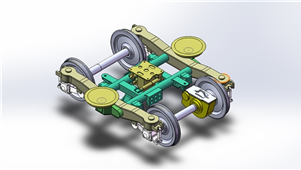 Solidworks机械动力车转向架的装配体三维模型